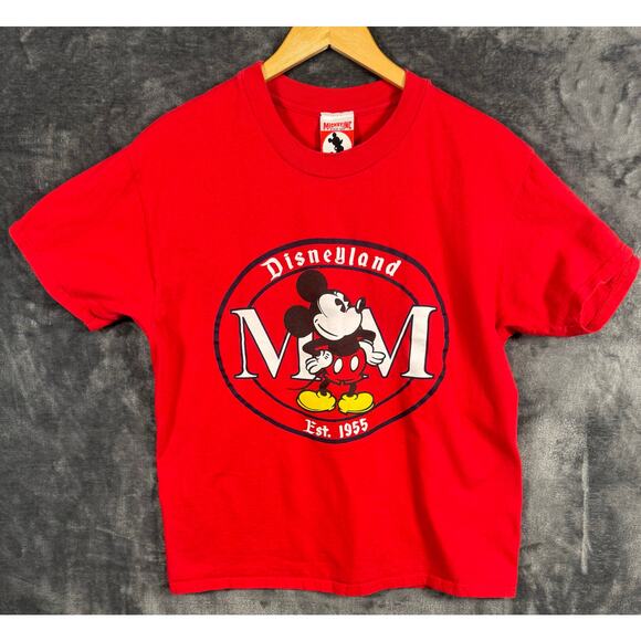VTG 90s Disney Mickey Inc Disneyland T Shirt Unisex Large Red - Picture 1 of 8